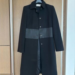 Valentino Black Trench Coat with Satin Detail